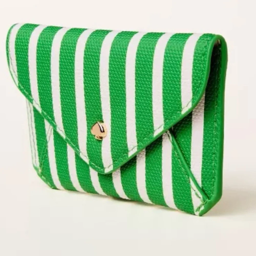NWT Stripe Envelope Card Case - kate spade new york x Target Green/White - Picture 2 of 4